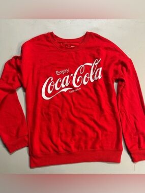 Coca Cola Red Graphic Crewneck Sweatshirt Size XS Pullover Casual Logo